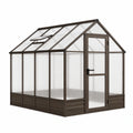 Serre de jardin Faverino en aluminium brun et polycarbonate transparent, 190x190x195 cm avec lucarne de toit
