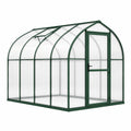 Serre de jardin Faverino en aluminium vert 240x180x200 cm avec panneaux en polycarbonate, porte et lucarne pour plantes.