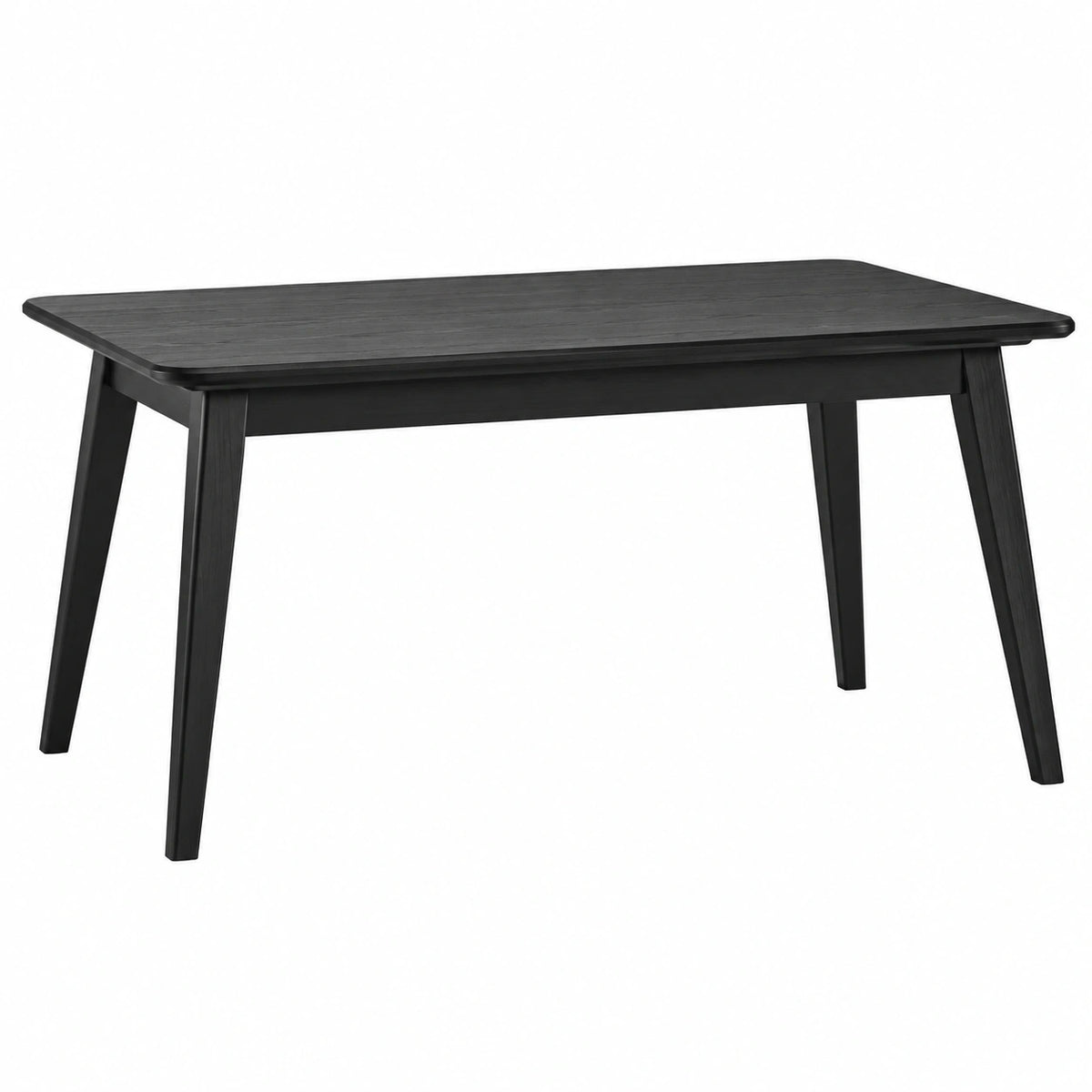 Table à manger Faverino en bois noir, style contemporain, dimensions 120x75x75 cm, surface lisse et moderne.