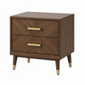 Table de chevet en bois marron Faverino, style rétro avec 2 tiroirs, dimensions 55x40x60 cm, meuble élégant et pratique